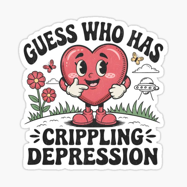 Artikel-Vorschau von Lähmende Depression - Retro-Herz-Maskottchen, designt und verkauft von BeansterNL.
