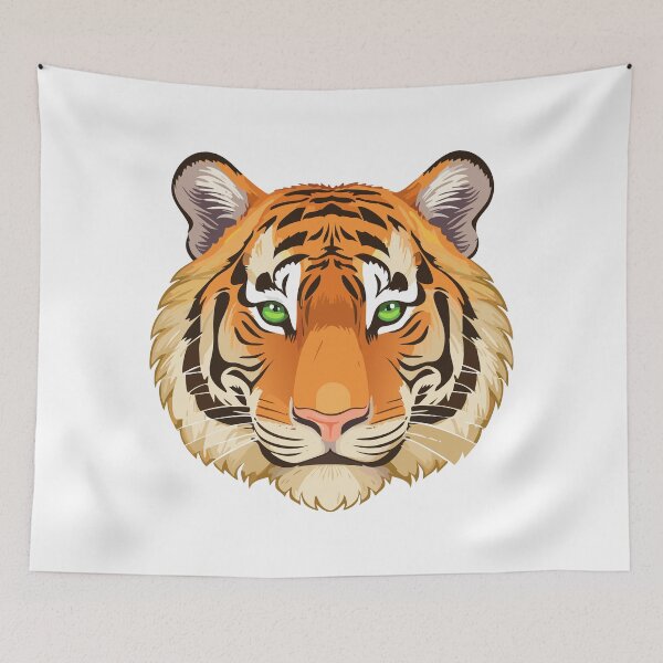 Item preview, Wild animal tiger head face mascot design vector illustration, (Panthera tigris) big cat jungle animal designed and sold by Danler.