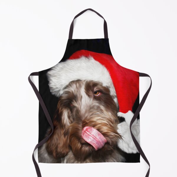 Item preview, Festive Italian Spinone in Santa Hat – Merry Christmas Dog by heidiannemorris designed and sold by FOLK ART FUSION by heidiannemorris.