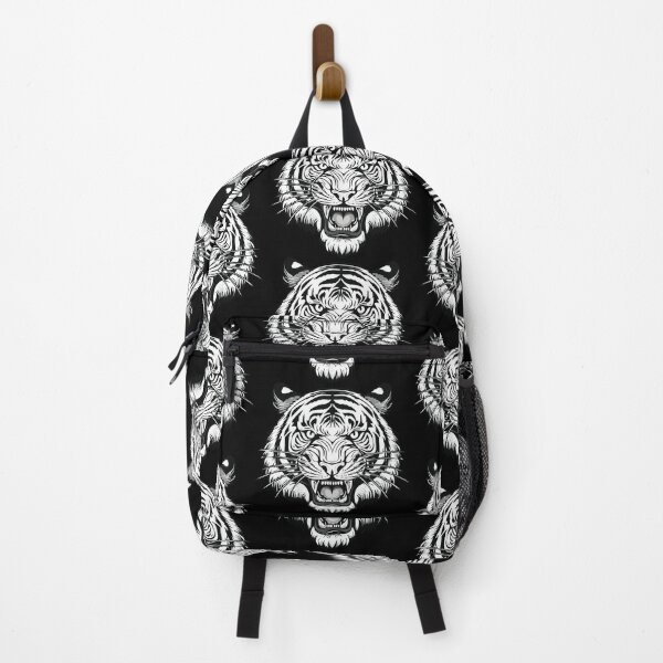 Item preview, Black and white wild animal tiger head face mascot design vector illustration, (Panthera tigris) big cat jungle animal designed and sold by Danler.