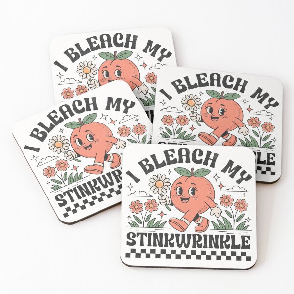 Item preview, I Bleach My Stink Wrinkle - Cute Retro Peach Mascot designed and sold by BeansterNL.