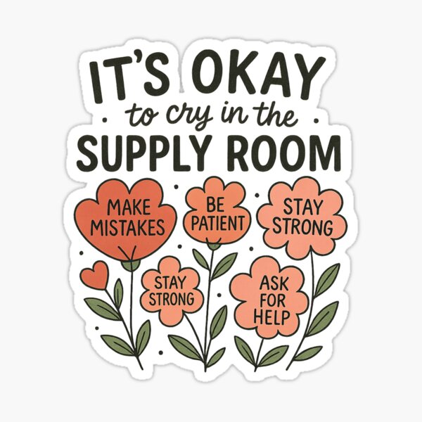 Item preview, It's Okay to Cry in the Supply Room Shirt, Mental Health Nurse Gift, Self Care Flowers Design, Healthcare Burnout Support Quote designed and sold by Giuggimade.