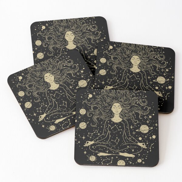 Item preview, Chaotic, Yet Aligned – Celestial Woman Meditation Line Art designed and sold by imaginariun.
