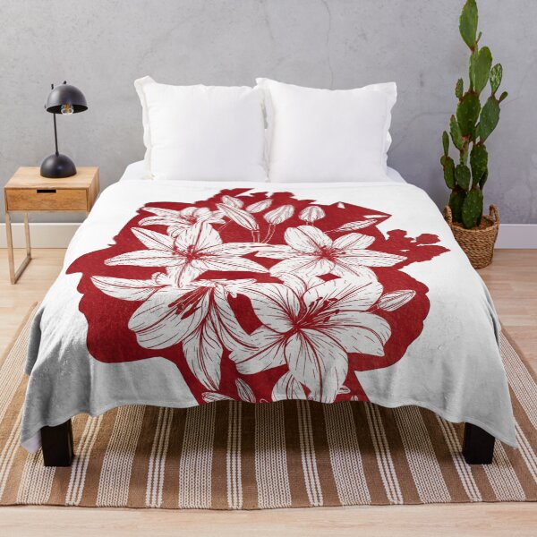 Item preview, Scarlet Queen – Floral Silhouette of Elizabeth II designed and sold by kvitswit.