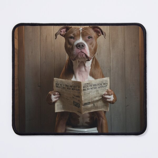 Item preview, Pit Bull Reading Newspaper on Toilet designed and sold by vk09.