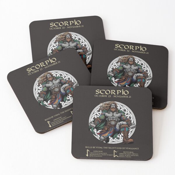 Item preview, Scorpio Norse Viking God Vidal with Runes designed and sold by Kjahli.