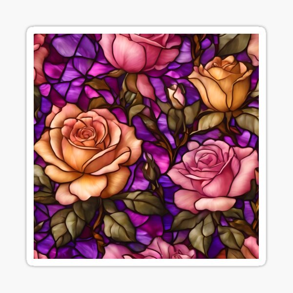 Artikel-Vorschau von Rosen Buntglas Moderne Elegante Kollektion, designt und verkauft von TrendyDesigne412.