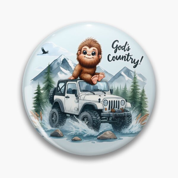 Item preview, Bigfoot God’s Country Forest Mountain Outdoors Vehicle designed and sold by BreezyDawnDesigns.