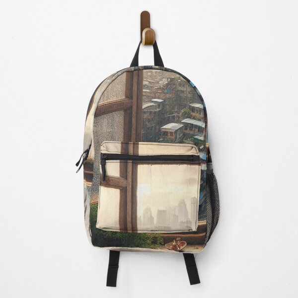 Item preview, Rustic Window Rainy Dhaka View – Ultra-Realistic Urban Design for City Vacation Lovers and Rainy Day Aesthetic Fans designed and sold by knalpot-design.