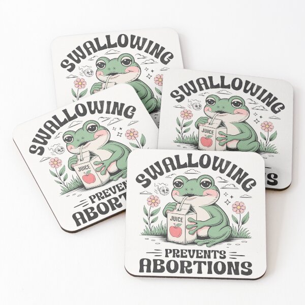 Item preview, Swallowing Prevents Abortions - Funny Retro Frog Mascot designed and sold by BeansterNL.