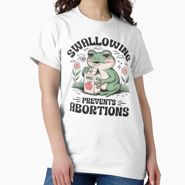 Item preview, Swallowing Prevents Abortions - Funny Retro Frog Mascot designed and sold by BeansterNL.
