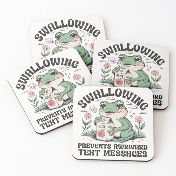 Item preview, Swallowing Prevents Text Messages - Funny Retro Frog Mascot designed and sold by BeansterNL.