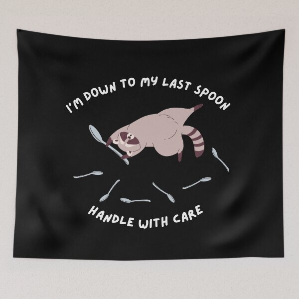 Item preview, Raccoon: Down to my Last Spoon! Handle with Care! designed and sold by LongHaulHumor.