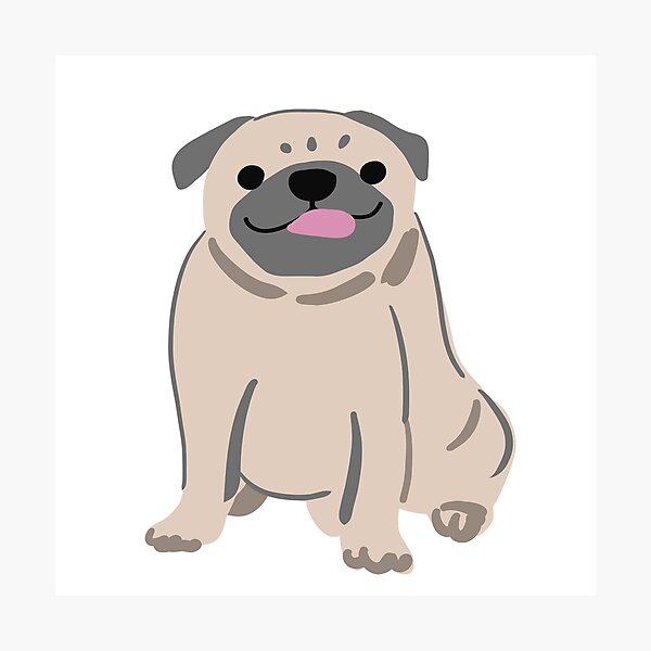 Item preview, Cute Pug Dog Illustration – Minimal Cartoon Style designed and sold by kateyangdesign.