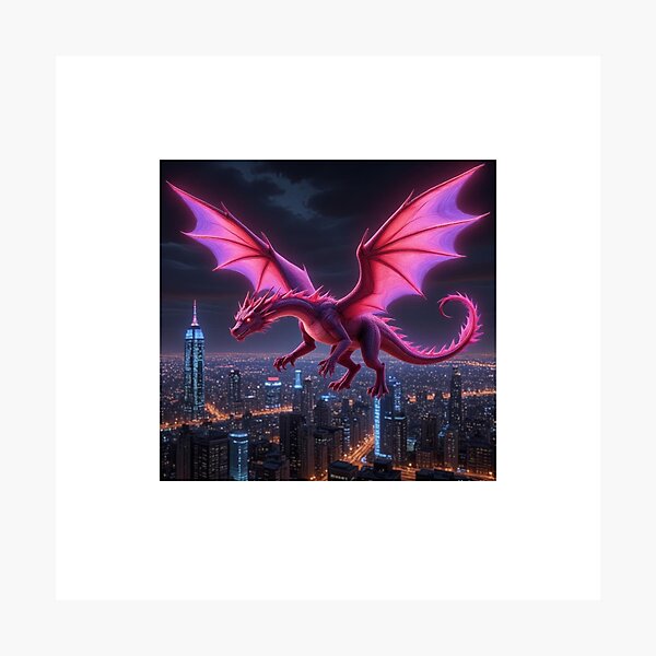 Artikelvorschau, Neon Cyber Drache | Fabelwesen-Design entworfen und verkauft von buzzprints1234.