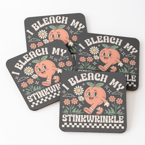 Item preview, I Bleach My Stink Wrinkle - Cute Retro Peach Mascot designed and sold by BeansterNL.
