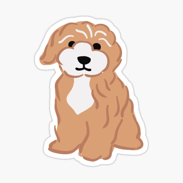 Item preview, Cute Fluffy Dog Illustration – Light Brown Cartoon Puppy designed and sold by kateyangdesign.