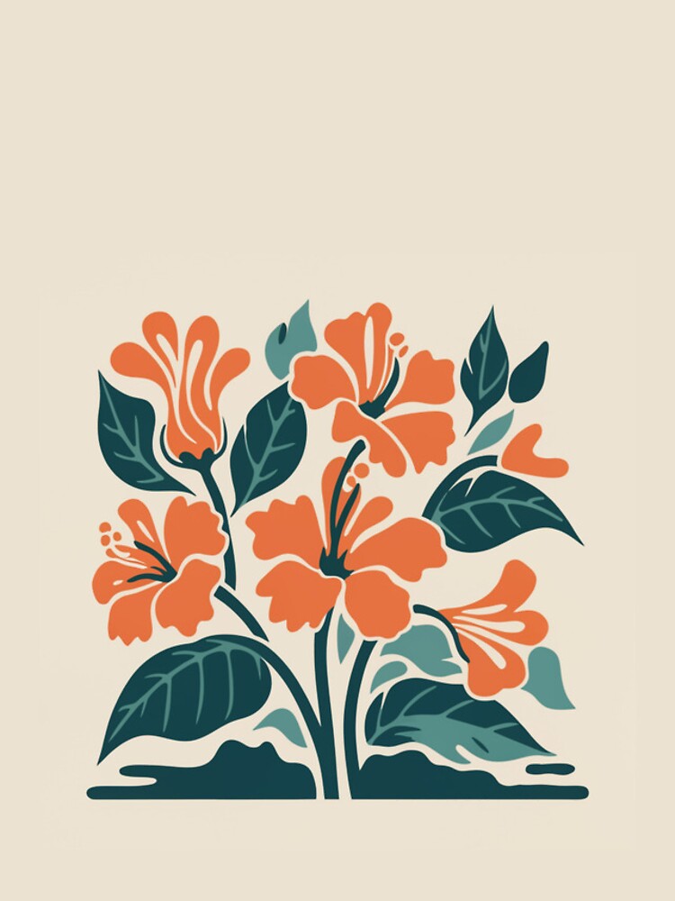 Thumbnail 5 of 5, iPhone Case, Tropical Hibiscus in Retro Colors – Bold Floral Design designed and sold by Patricks-Art.