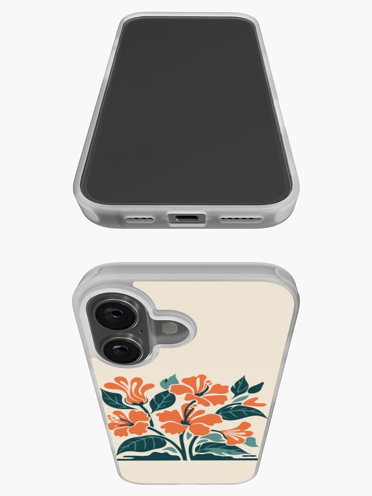 Thumbnail 3 of 5, iPhone Case, Tropical Hibiscus in Retro Colors – Bold Floral Design designed and sold by Patricks-Art.