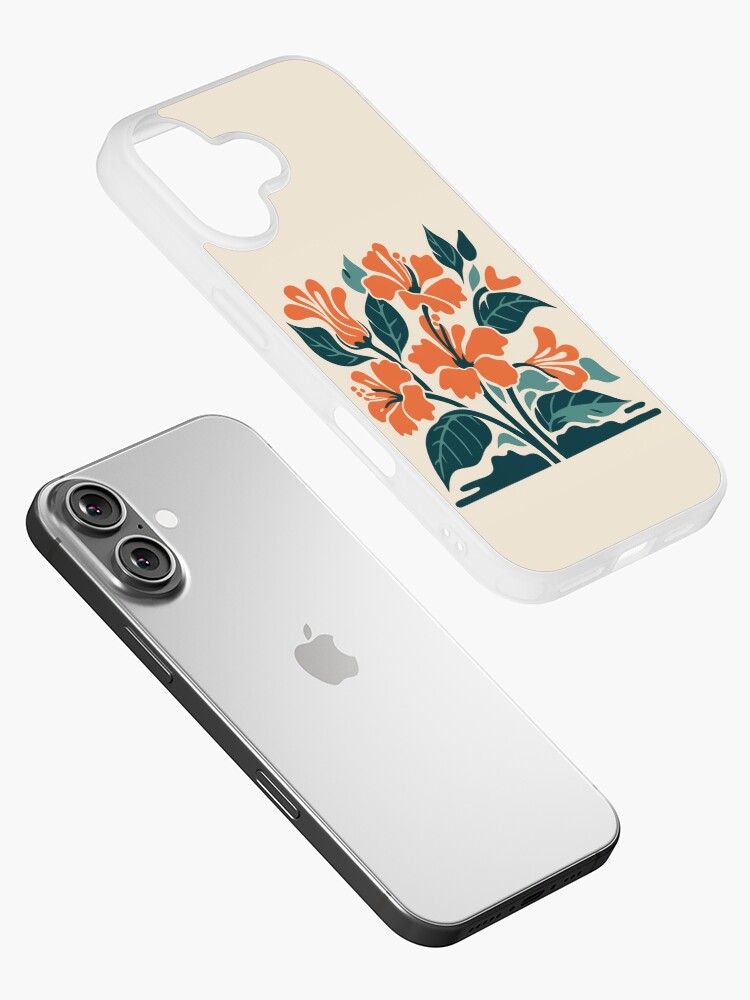 Thumbnail 2 of 5, iPhone Case, Tropical Hibiscus in Retro Colors – Bold Floral Design designed and sold by Patricks-Art.