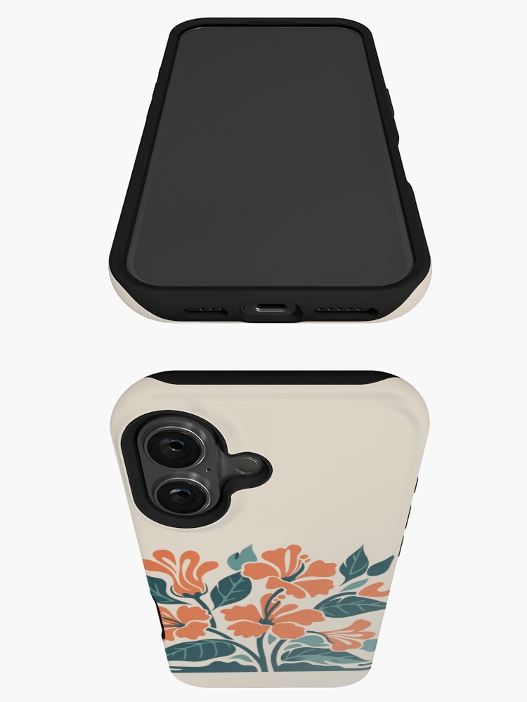 Thumbnail 3 of 4, iPhone Case, Tropical Hibiscus in Retro Colors – Bold Floral Design designed and sold by Patricks-Art.