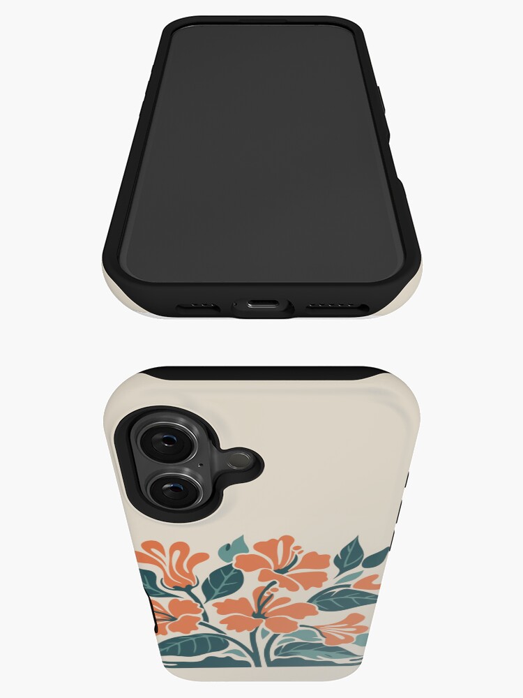 Thumbnail 3 of 4, iPhone Case, Tropical Hibiscus in Retro Colors – Bold Floral Design designed and sold by Patricks-Art.