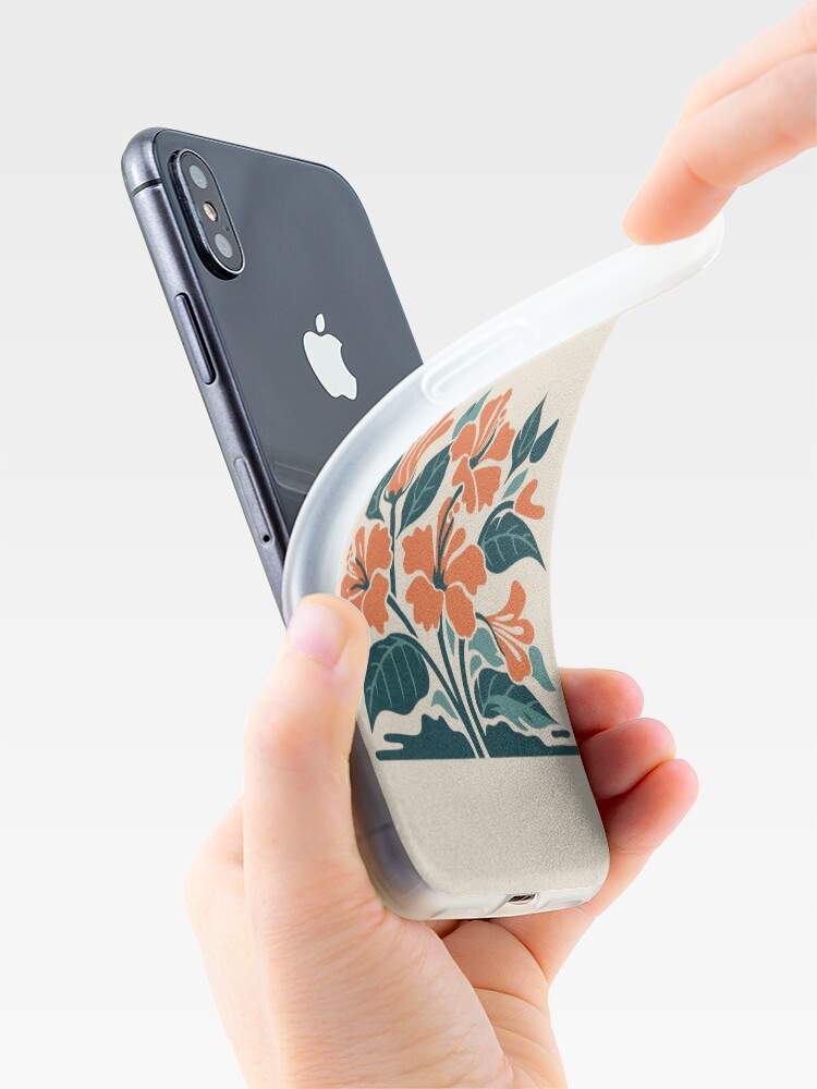 Thumbnail 4 of 5, iPhone Case, Tropical Hibiscus in Retro Colors – Bold Floral Design designed and sold by Patricks-Art.