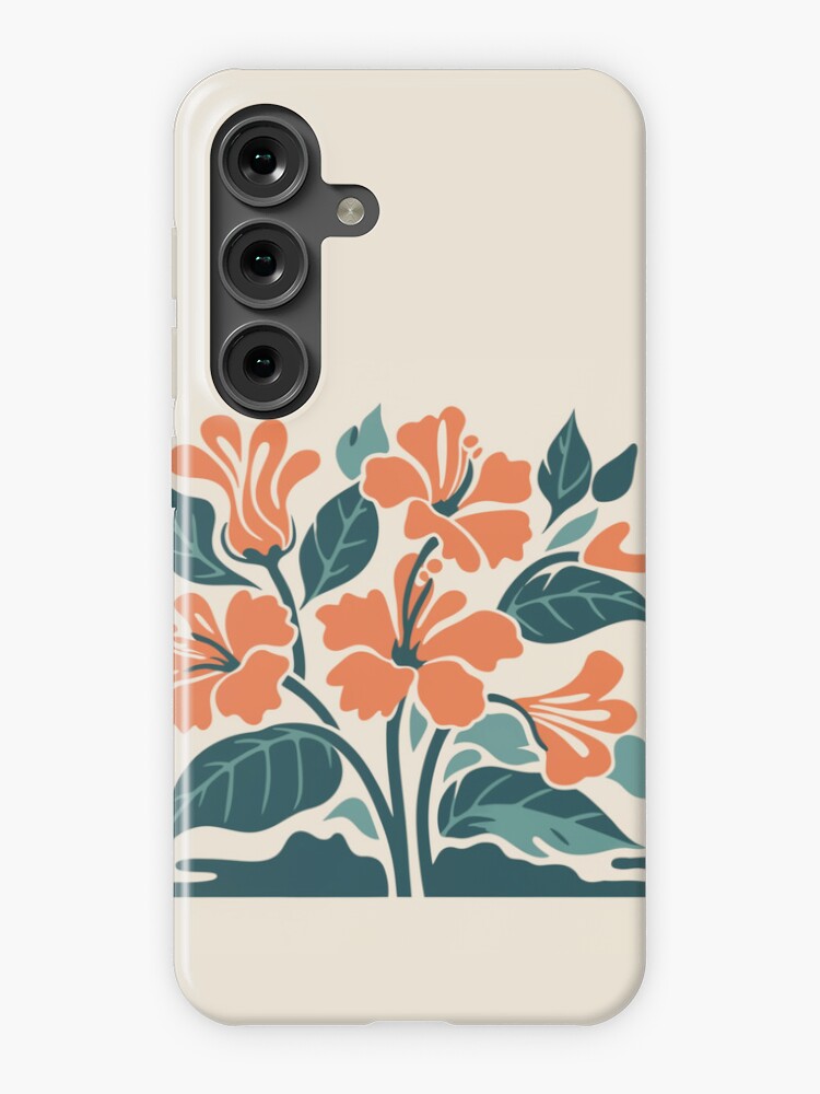 Thumbnail 1 of 4, Samsung Galaxy Phone Case, Tropical Hibiscus in Retro Colors – Bold Floral Design designed and sold by Patricks-Art.