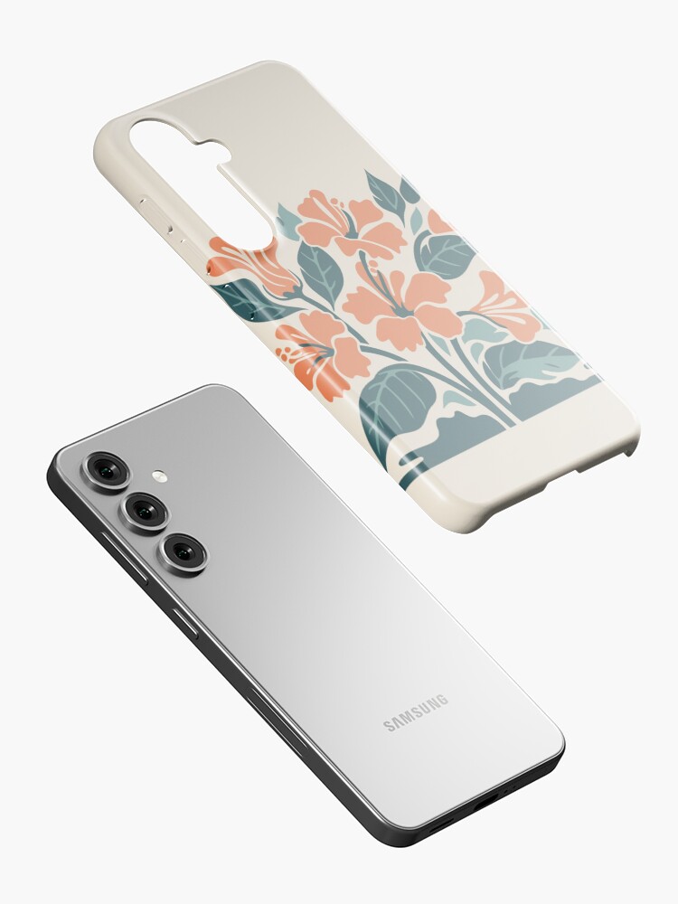 Thumbnail 2 of 4, Samsung Galaxy Phone Case, Tropical Hibiscus in Retro Colors – Bold Floral Design designed and sold by Patricks-Art.
