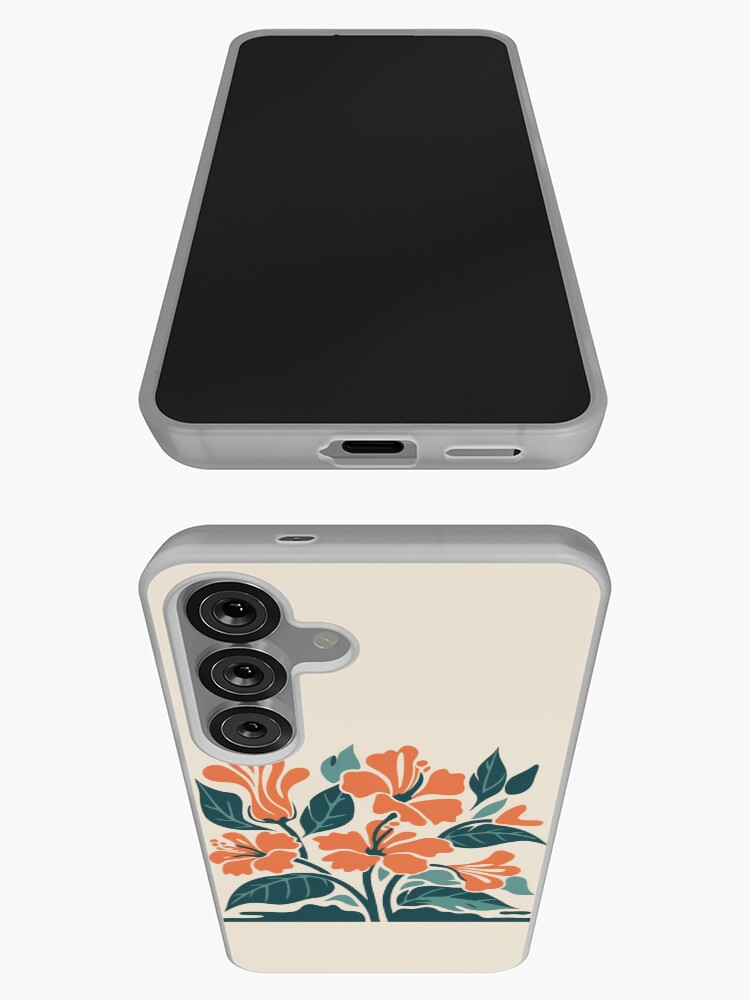 Thumbnail 3 of 4, Samsung Galaxy Phone Case, Tropical Hibiscus in Retro Colors – Bold Floral Design designed and sold by Patricks-Art.