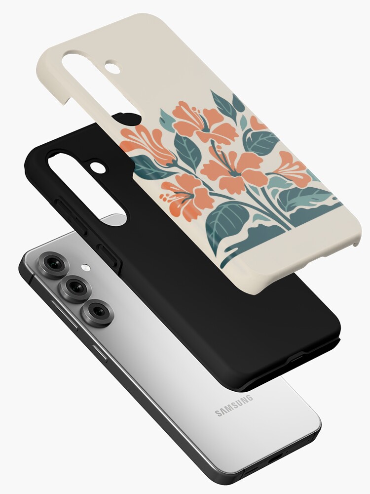 Thumbnail 2 of 4, Samsung Galaxy Phone Case, Tropical Hibiscus in Retro Colors – Bold Floral Design designed and sold by Patricks-Art.
