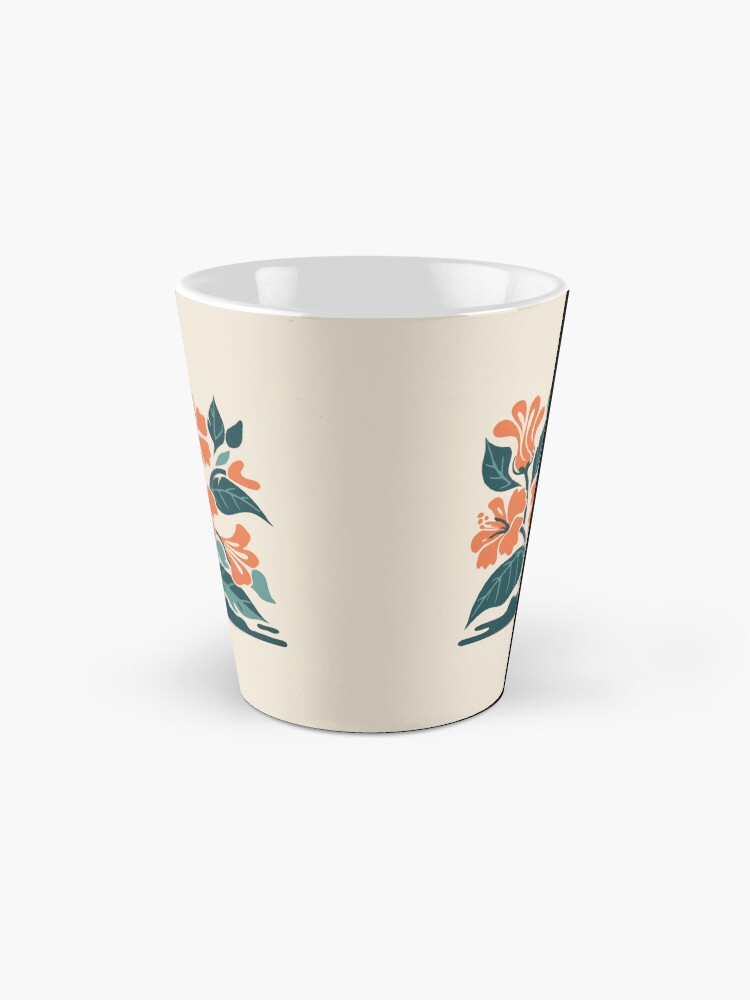 Thumbnail 2 of 4, Coffee Mug, Tropical Hibiscus in Retro Colors – Bold Floral Design designed and sold by Patricks-Art.