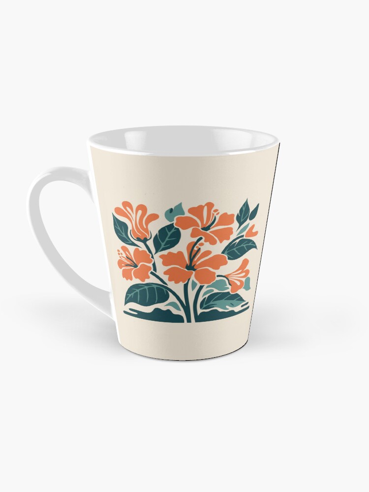Thumbnail 3 of 4, Coffee Mug, Tropical Hibiscus in Retro Colors – Bold Floral Design designed and sold by Patricks-Art.