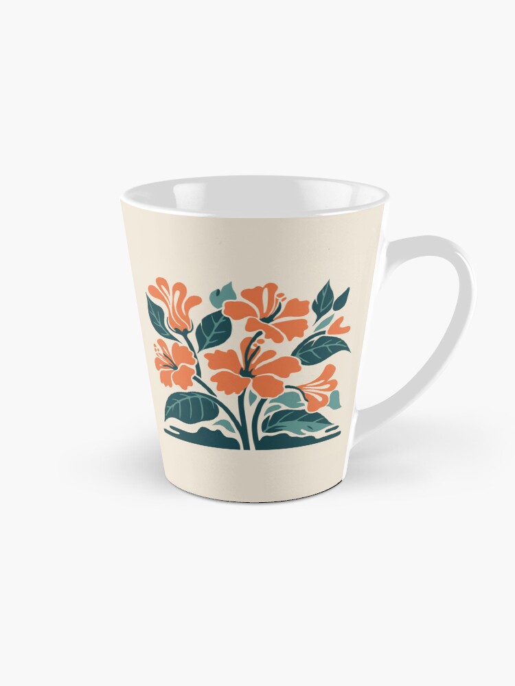 Thumbnail 1 of 4, Coffee Mug, Tropical Hibiscus in Retro Colors – Bold Floral Design designed and sold by Patricks-Art.