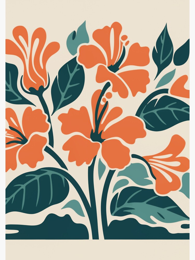 Thumbnail 3 of 3, Journal, Tropical Hibiscus in Retro Colors – Bold Floral Design designed and sold by Patricks-Art.