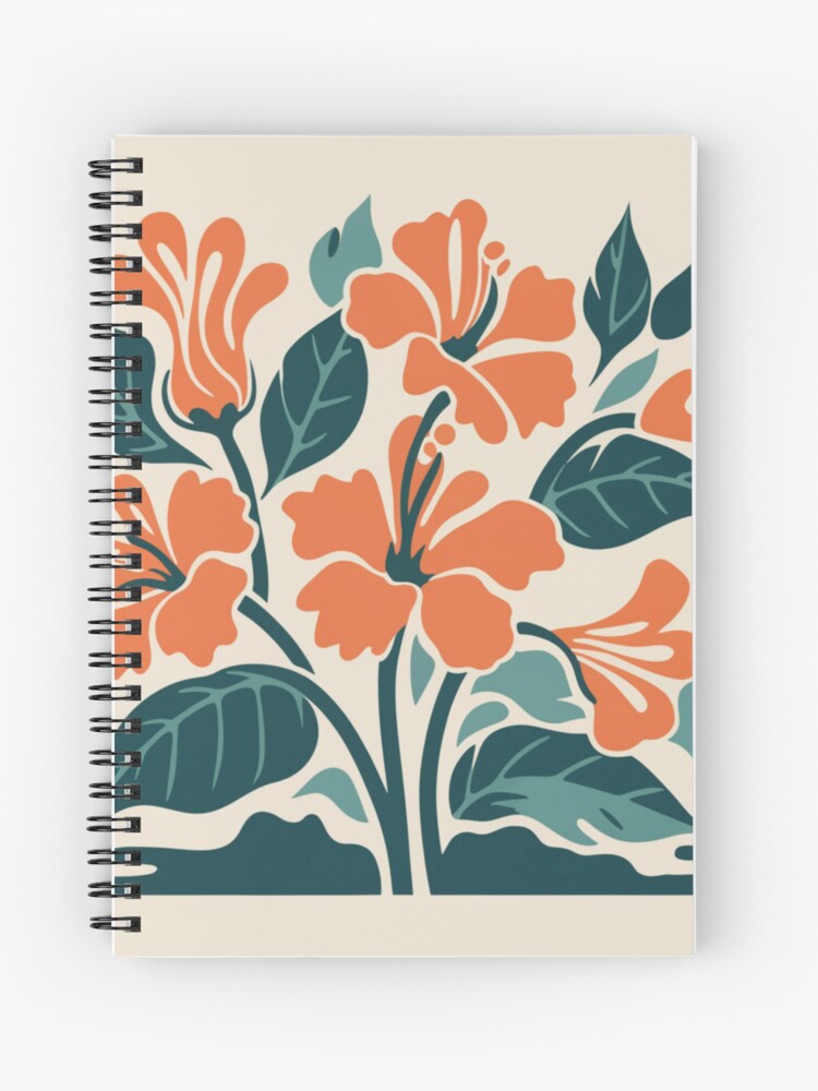 Thumbnail 1 of 3, Journal, Tropical Hibiscus in Retro Colors – Bold Floral Design designed and sold by Patricks-Art.