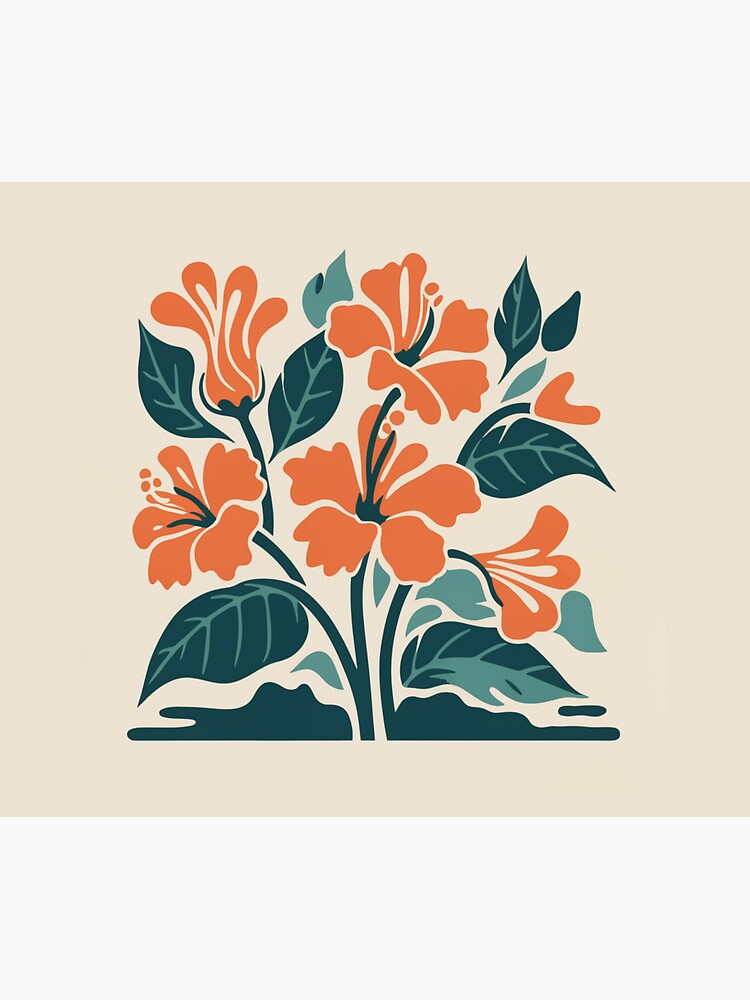 Thumbnail 5 of 5, Mouse Pad, Tropical Hibiscus in Retro Colors – Bold Floral Design designed and sold by Patricks-Art.