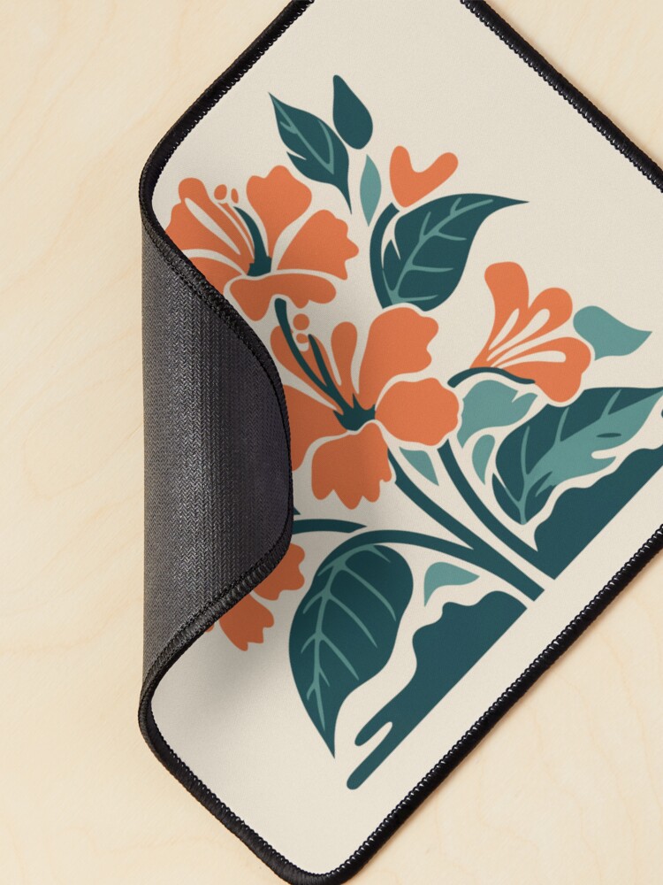 Thumbnail 2 of 5, Mouse Pad, Tropical Hibiscus in Retro Colors – Bold Floral Design designed and sold by Patricks-Art.