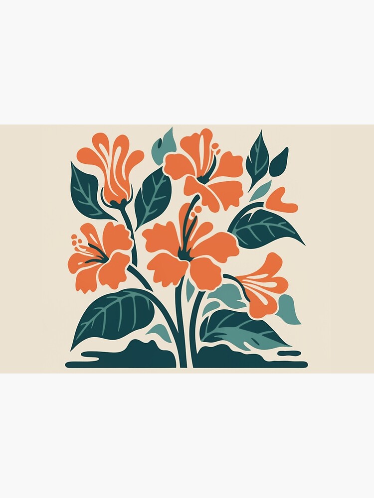 Thumbnail 6 of 6, Bath Mat, Tropical Hibiscus in Retro Colors – Bold Floral Design designed and sold by Patricks-Art.