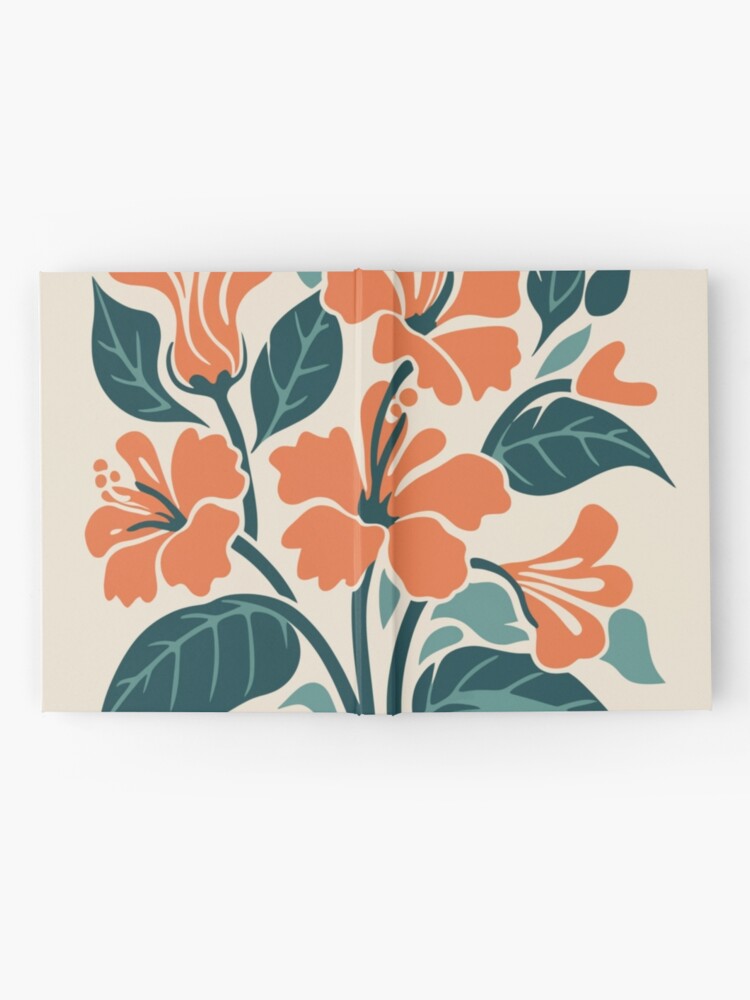 Thumbnail 2 of 3, Journal, Tropical Hibiscus in Retro Colors – Bold Floral Design designed and sold by Patricks-Art.