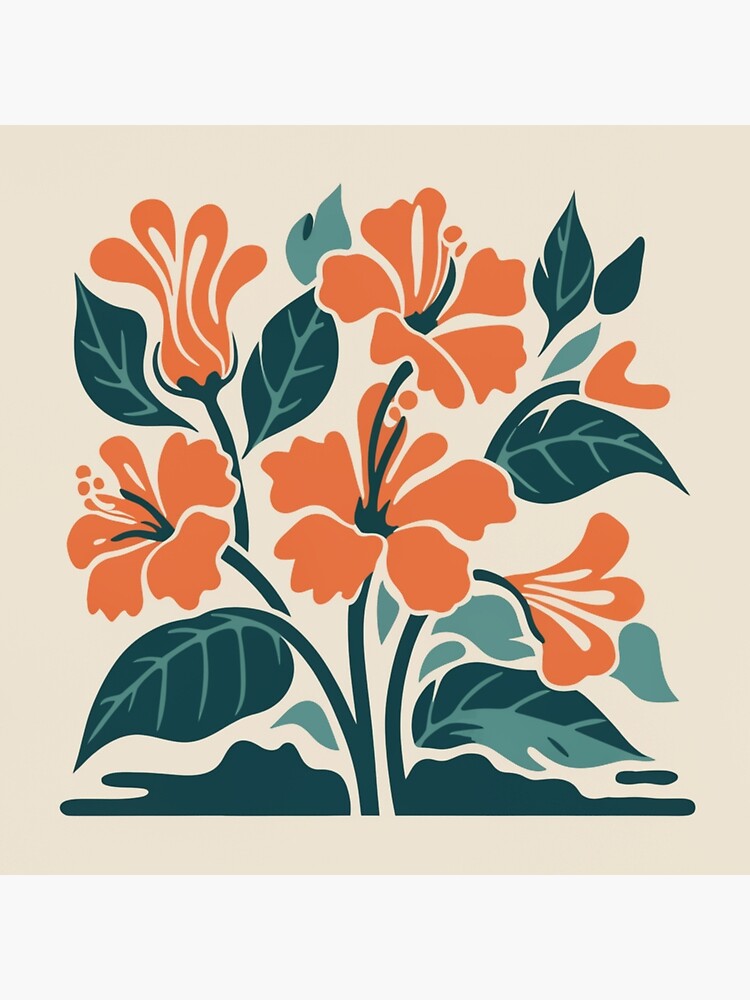 Thumbnail 2 of 2, Tote Bag, Tropical Hibiscus in Retro Colors – Bold Floral Design designed and sold by Patricks-Art.