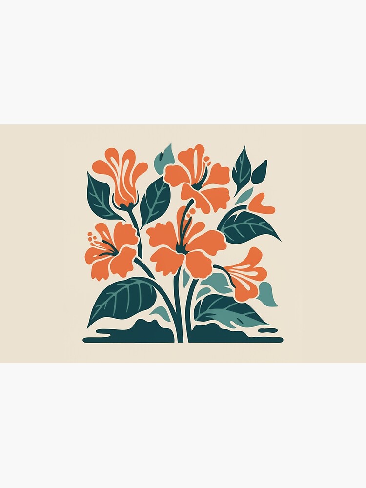 Thumbnail 4 of 4, Zipper Pouch, Tropical Hibiscus in Retro Colors – Bold Floral Design designed and sold by Patricks-Art.