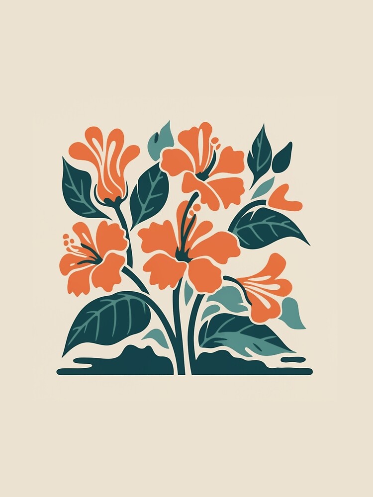 Thumbnail 5 of 5, Graphic T-Shirt, Tropical Hibiscus in Retro Colors – Bold Floral Design designed and sold by Patricks-Art.