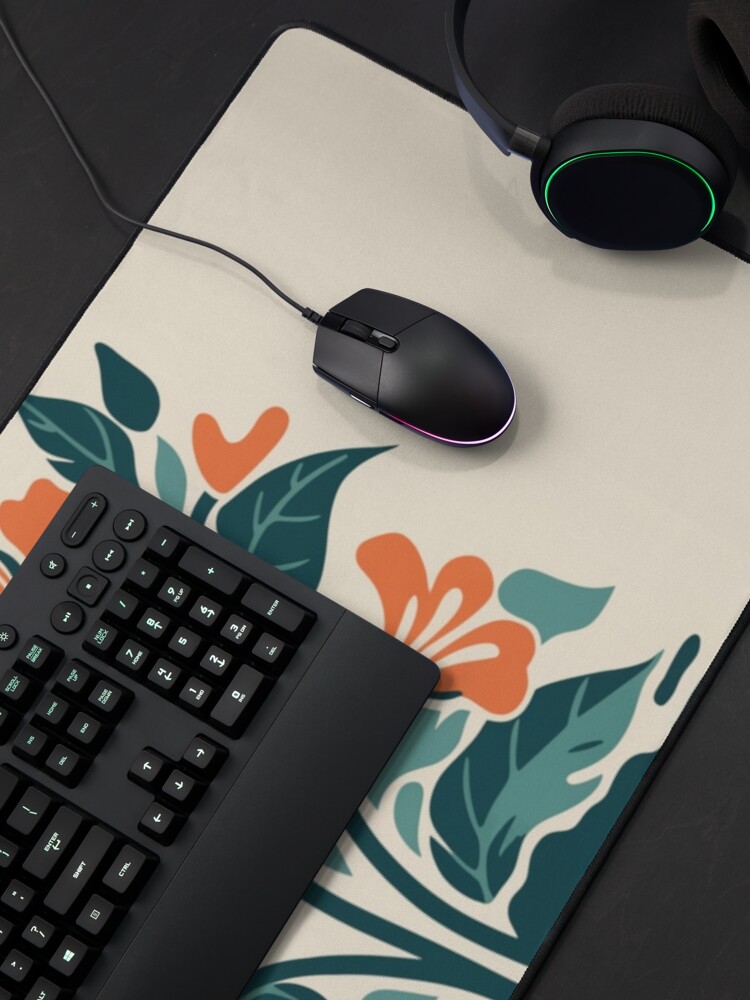 Thumbnail 4 of 5, Mouse Pad, Tropical Hibiscus in Retro Colors – Bold Floral Design designed and sold by Patricks-Art.