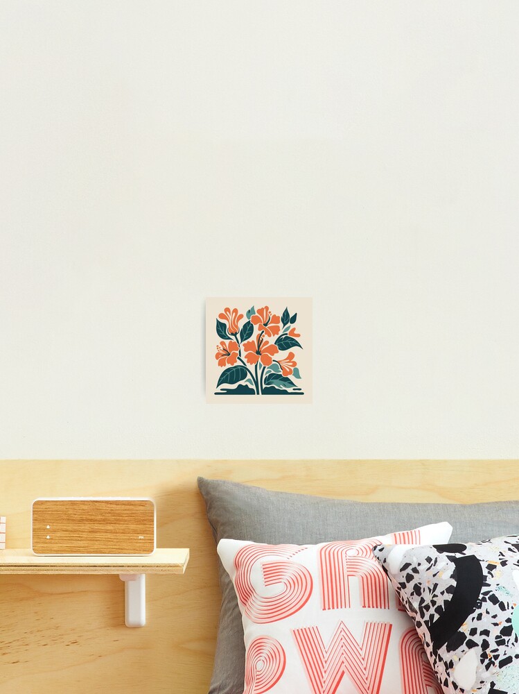 Thumbnail 2 of 3, Photographic Print, Tropical Hibiscus in Retro Colors – Bold Floral Design designed and sold by Patricks-Art.