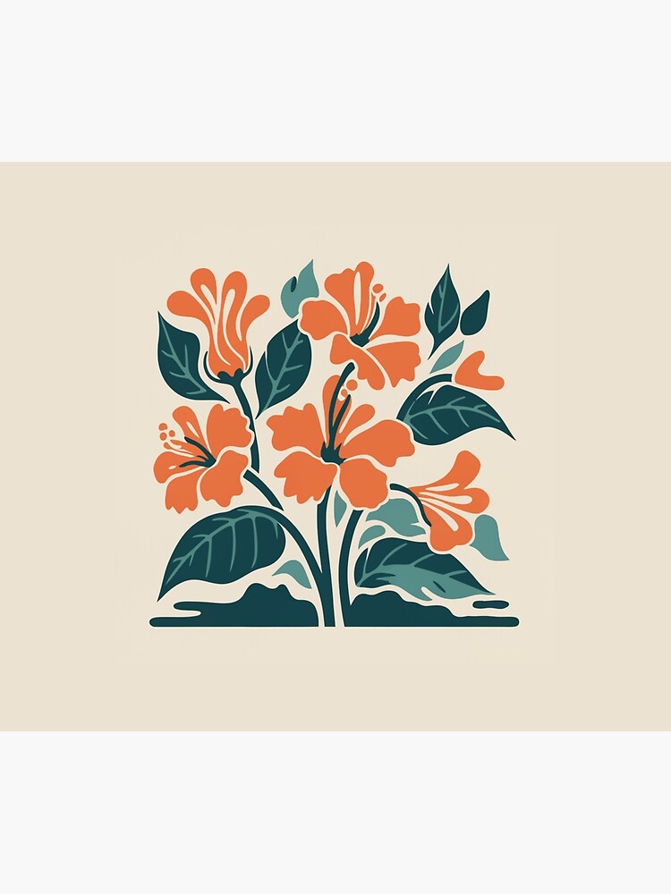 Thumbnail 3 of 3, Tapestry, Tropical Hibiscus in Retro Colors – Bold Floral Design designed and sold by Patricks-Art.