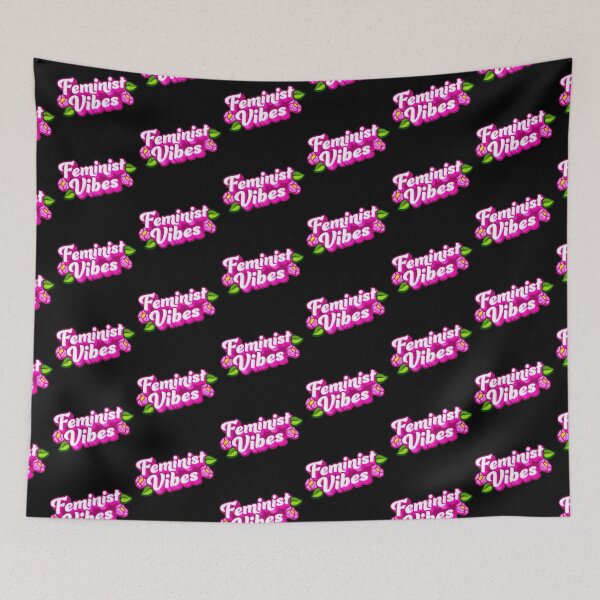 Item preview, Feminist Vibes with pink florals designed and sold by jazzydevil.