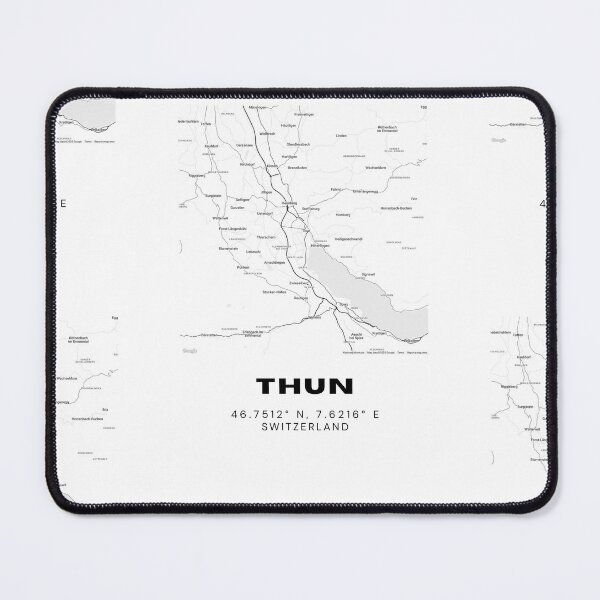Item preview, Minimalist Black & White Thun, Switzerland City Map designed and sold by RM-Journey.