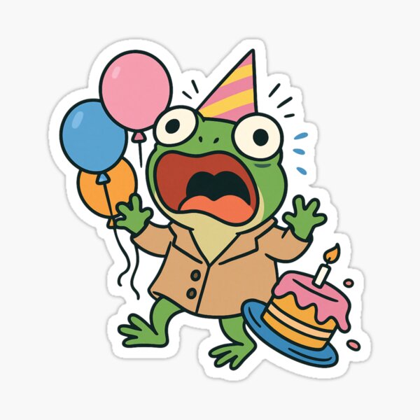 Item preview, Birthday Surprise Froggy designed and sold by ALITOPRINCE.