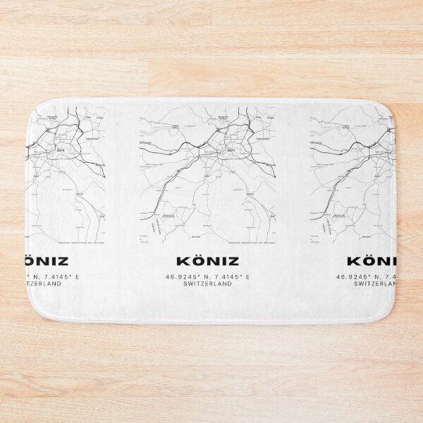 Item preview, Minimalist Black & White Köniz, Switzerland City Map designed and sold by RM-Journey.